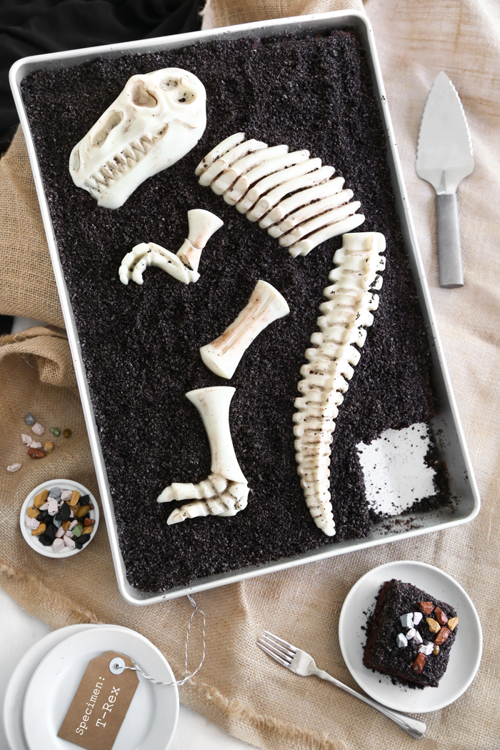 Dinosaur Dig Triple Chocolate Sheet Cake