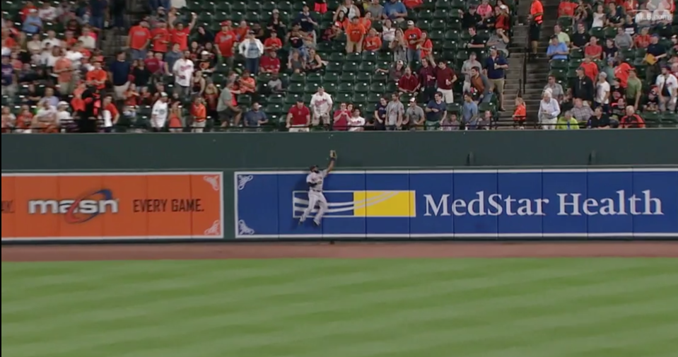 Jackie Bradley Jr. stole this homer from Chris Davis. (MLB.tv)