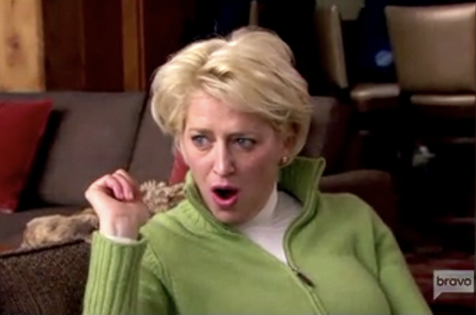 Dorinda with her jaw dropped