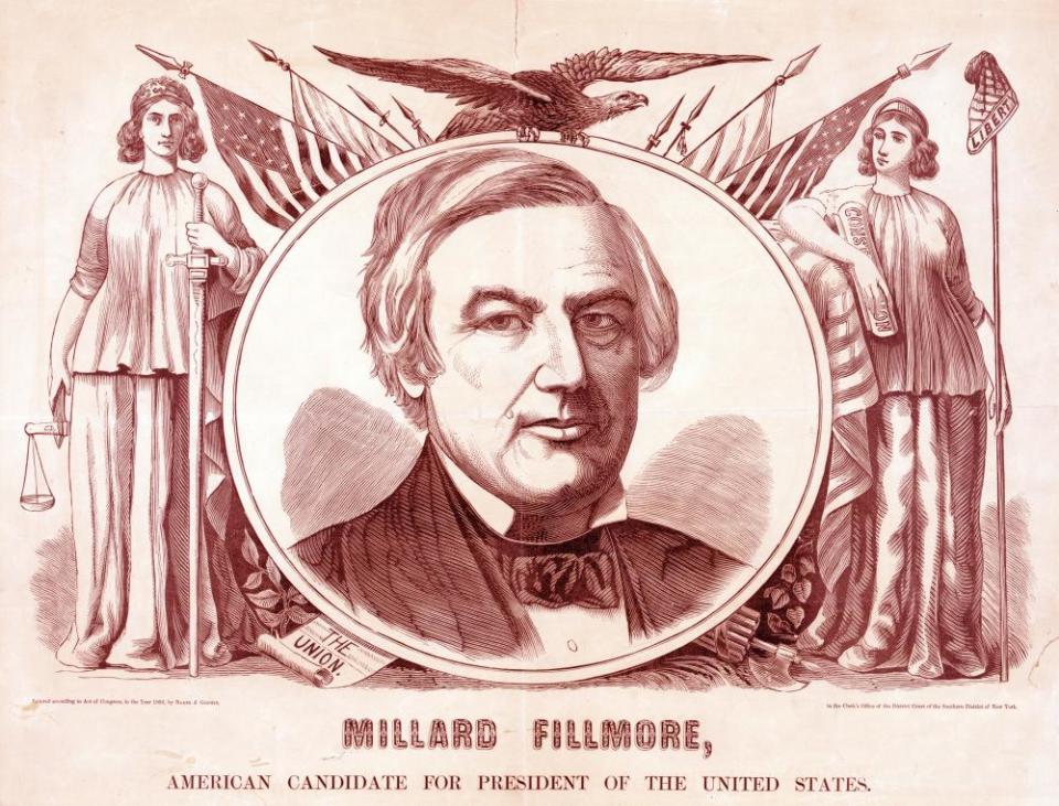 A banner for the American party’s 1856 presidential candidate, Millard Fillmore.