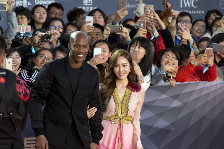 Stephon Marbury attends the China Beijing Film Festival in 2016. (AP)