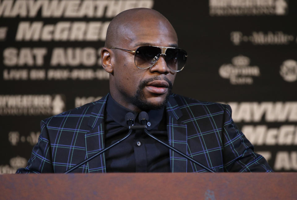 Floyd Mayweather rarely does anything conventional. (AP Photo/John Locher)