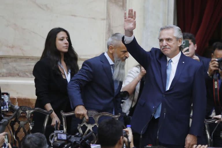 Alberto Fernández hoy, en el Congreso