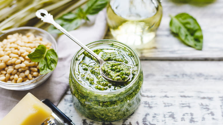 Jar of pesto