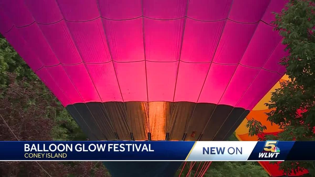 Balloon Glow and fireworks show light up sky at Coney Island