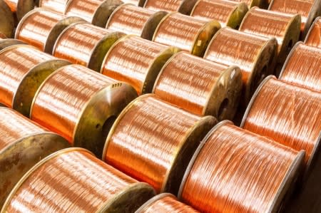 Copper fell sharply on Tuesday