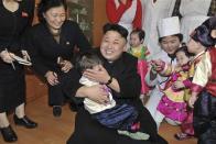 North Korean leader Kim Jong Un visits an orphanage in this undated photo released by North Korea's Korean Central News Agency (KCNA) in Pyongyang in February 4, 2014. REUTERS/KCNA/File