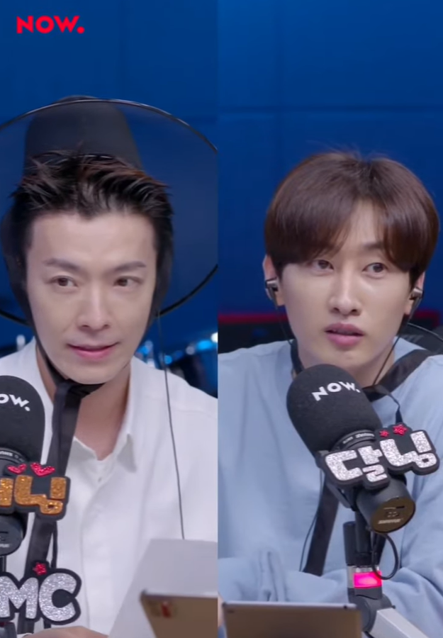 東海（左）昨和銀赫一起錄製NAVER NOW電台《D&E Show》。（翻攝自NAVER NOW畫面）