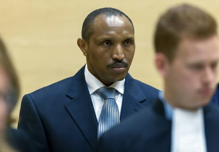 Congolese warlord Bosco Ntaganda pictured in the courtroom of the International Criminal Court during the first day of his trial in The Hague on September 2, 2015