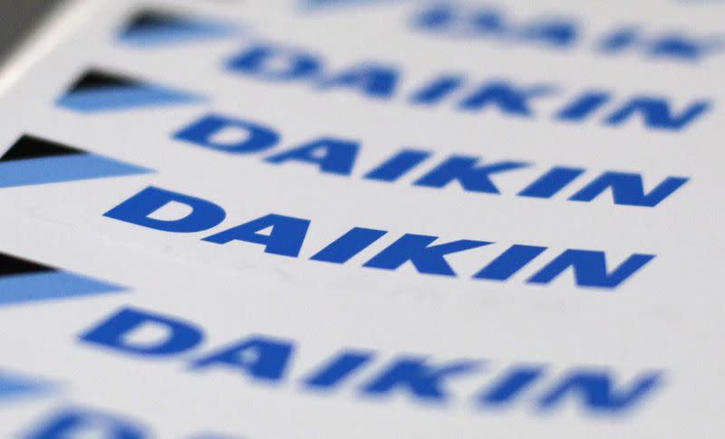 The logos of Daikin Industries Ltd are seen at the company's office in Tokyo