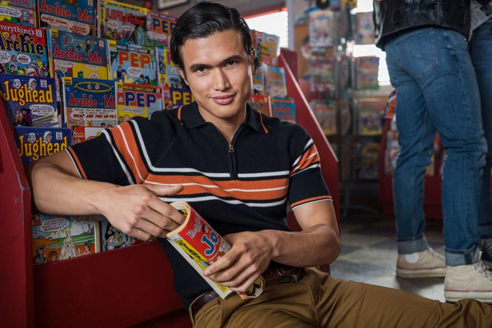 <p>Kailey Schwerman/The CW</p> Charles Melton as Reggie Mantle in 