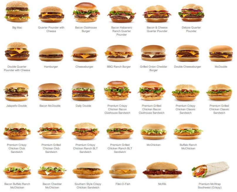 mcdonald's menu