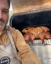 <p>The late night talk show host showed off his "spatchcocked and SMOKED" turkey with <a href="https://www.instagram.com/p/CIEVUtIFj_I/?utm_source=ig_web_copy_link" rel="nofollow noopener" target="_blank" data-ylk="slk:a selfie on Instagram;elm:context_link;itc:0;sec:content-canvas" class="link ">a selfie on Instagram</a> while wishing his fans "as happy a thanksgiving as is possible with hopes for more gathering with the ones we live [sic] in 2021."</p>