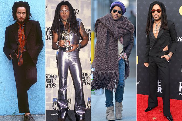 <p>Getty (2); Pacific Coast News; Getty</p> Lenny Kravitz's style over the years