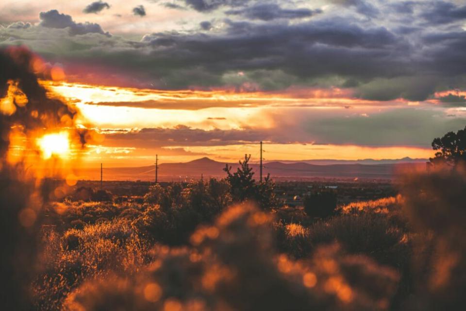 sunset in Santa Fe, New Mexico