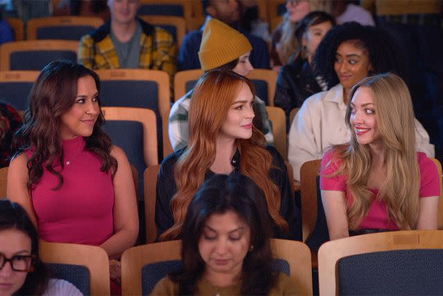 <p>Lucia Aniello/Hungry Man</p> Lacey Chabert, Lindsay Lohan and Amanda Seyfried in a Walmart commercial spot