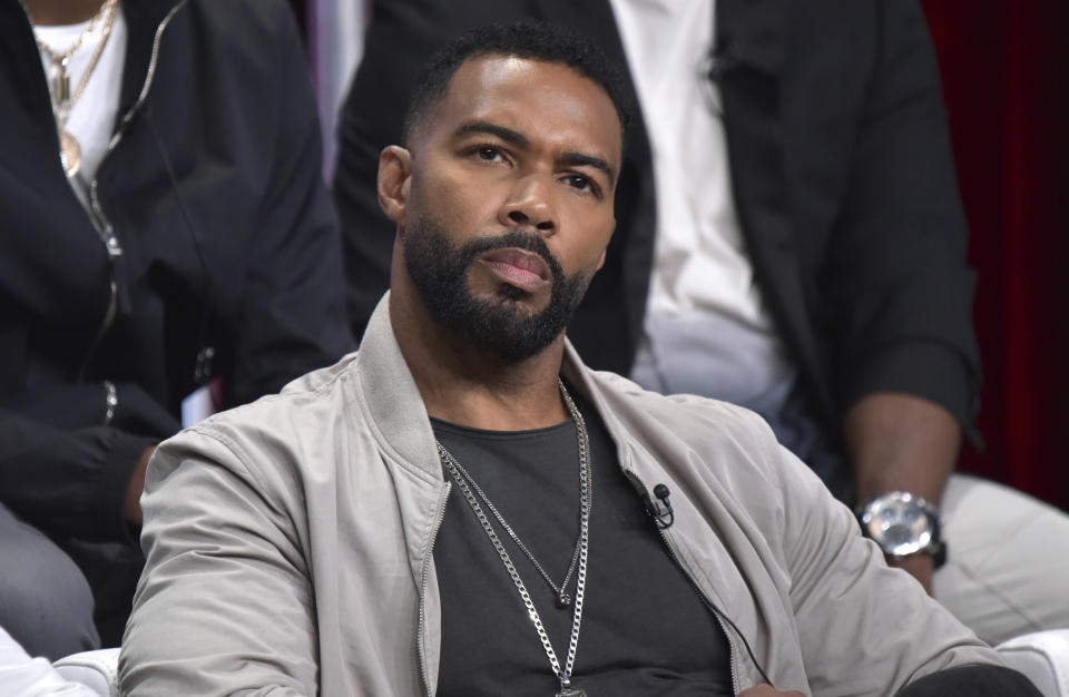 FILE - In this July 26, 2019 file photo, Omari Hardwick participates in the Starz "Power" panel at the Television Critics Association Summer Press Tour in Beverly Hills, Calif. The series that has turned into a ratings juggernaut and already sparked plans for spinoffs begins airing its final season on Sunday, Aug. 25. (Photo by Richard Shotwell/Invision/AP, File)