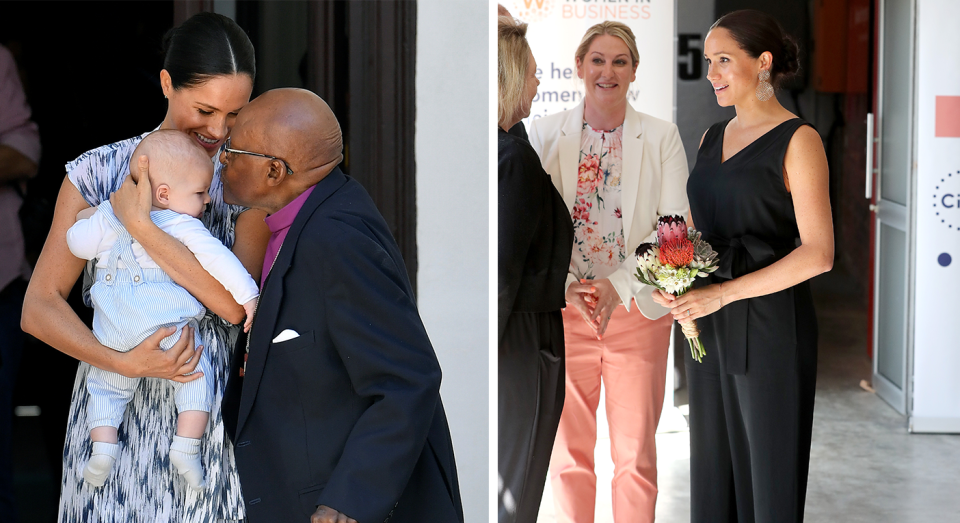 Meghan's outfits on day three. [Photo: Getty]