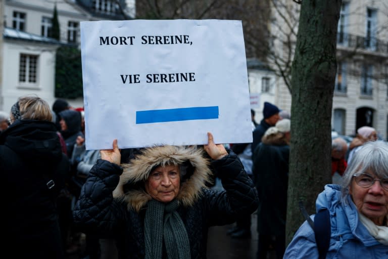 Manifestation en faveur de l'aide active à mourir, le 23 janvier 2024 à paris (Dimitar DILKOFF)