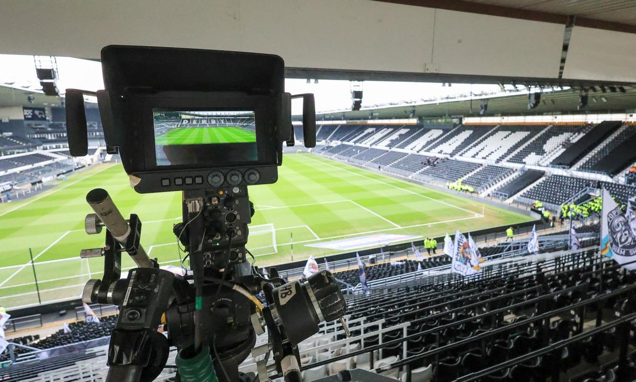<span>Derby’s Pride Park. Each of the 72 EFL clubs will be featured live on Sky at least 20 times next season.</span><span>Photograph: Jez Tighe/ProSports/Shutterstock</span>