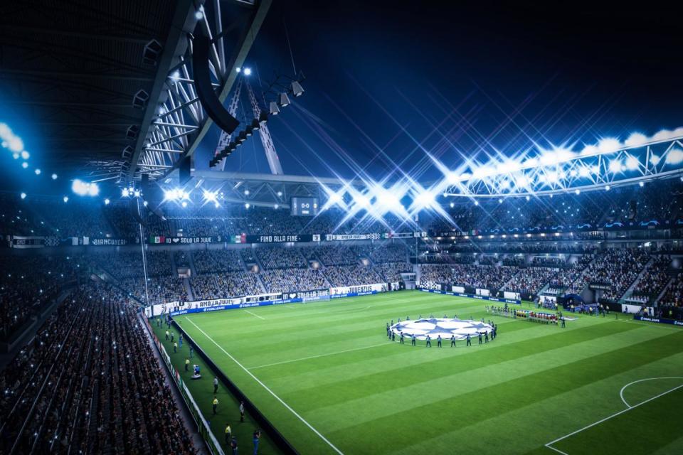 Detail: An in-game view of the new Champions League mode being played at Juventus' Allianz Stadium (EA Sports)