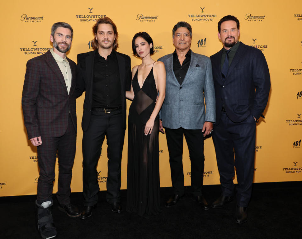 Wes Bentley, Luke Grimes, Kelsey Asbille, Gil Birmingham and Cole Hauser attend the premiere of 