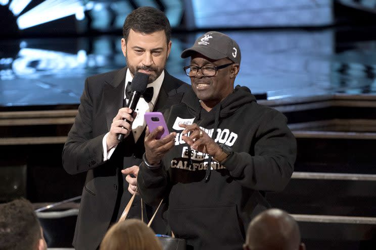 Jimmy Kimmel shares a moment with 