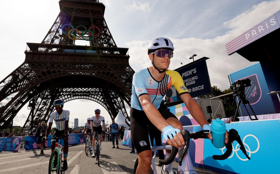 Jasper Stuyven of Team Belgium during the Men's Road Race on day eight of the Olympic Games Paris 2024