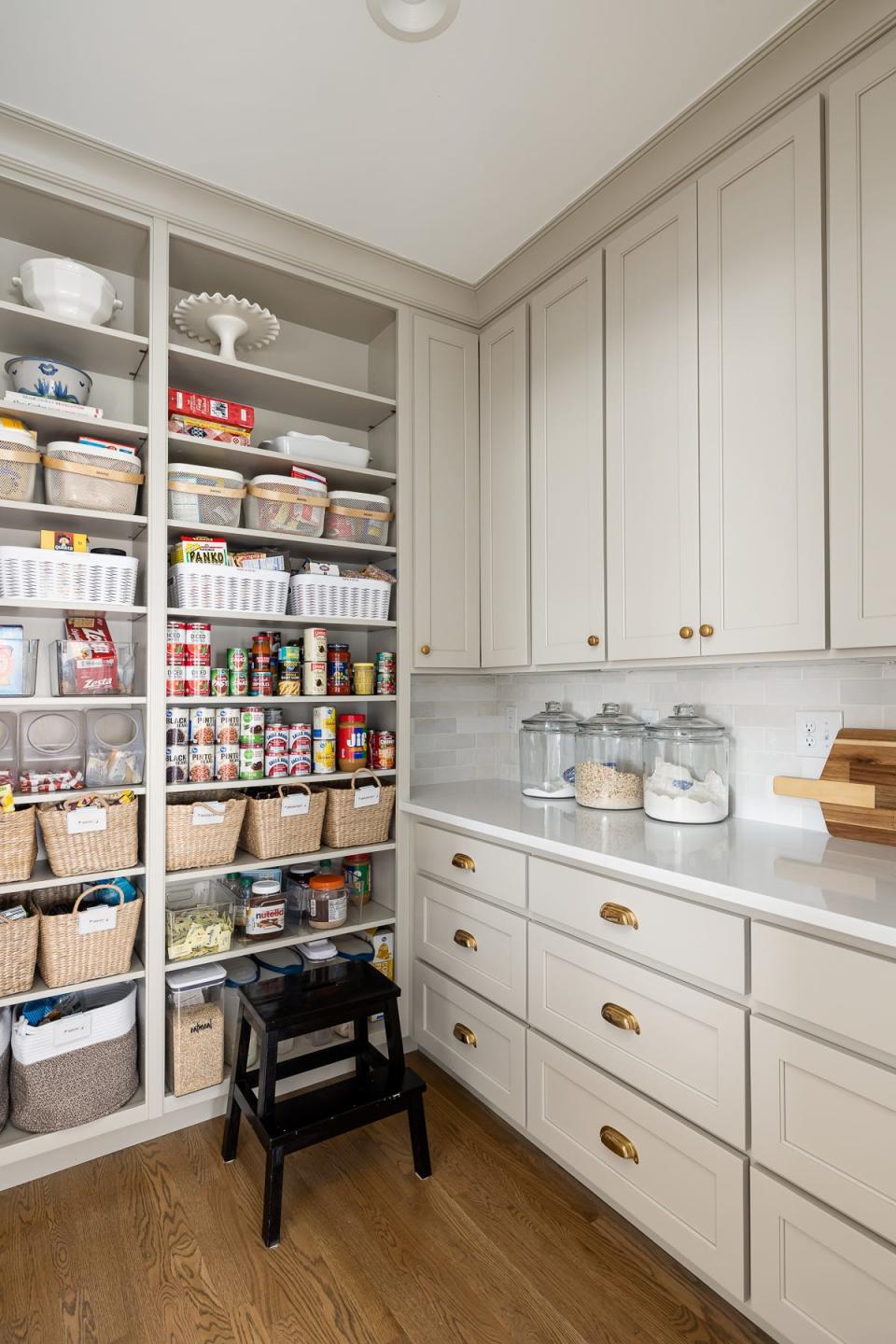 The renovated pantry features cabinetry to match the kitchen in this renovated home in the Hillcrest subdivision of Prospect.