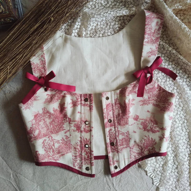 Corset en toile de Jouy