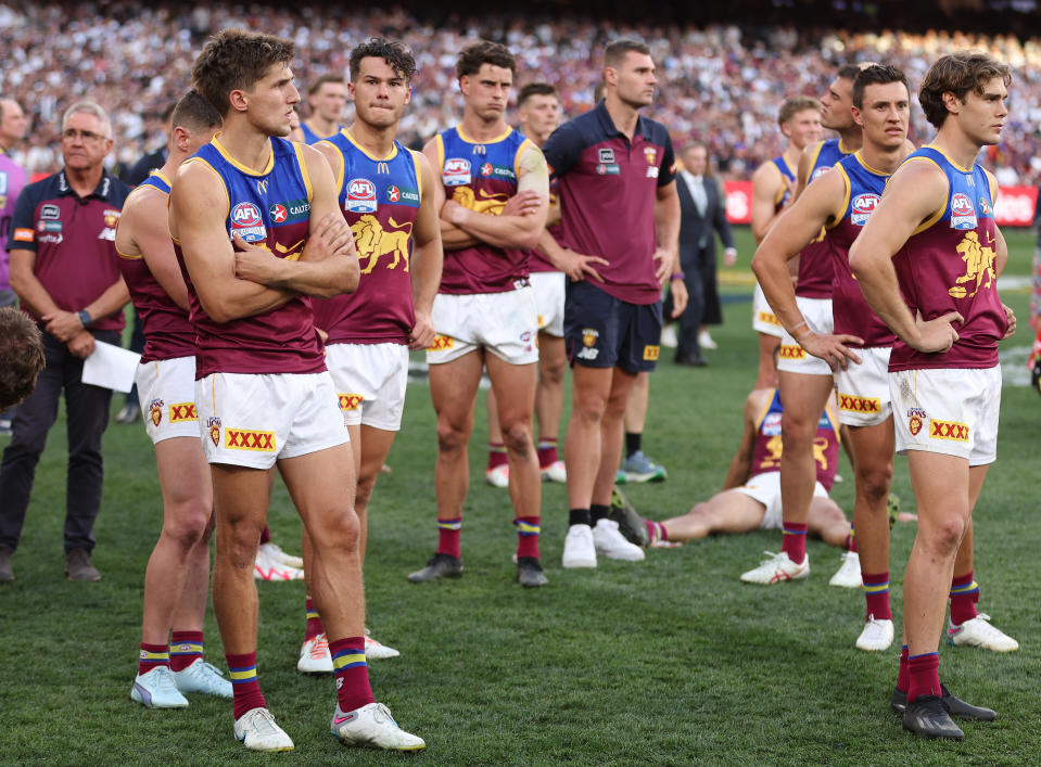 Brisbane player, pictured here after their AFL grand final loss to Collingwood.