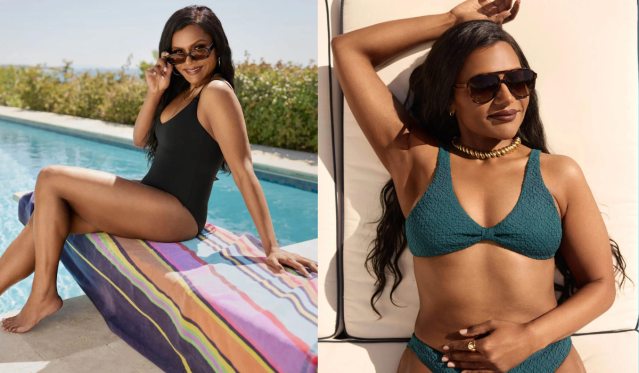 Mindy Kaling flashes her trim tummy in a bra top after losing weight