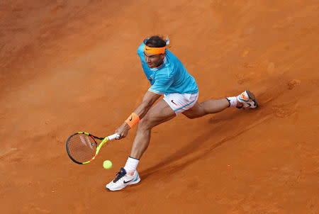 Tennis - ATP 1000 - Italian Open - Foro Italico, Rome, Italy - May 19, 2019 Spain's Rafael Nadal in action during the final against Serbia's Novak Djokovic REUTERS/Matteo Ciambelli