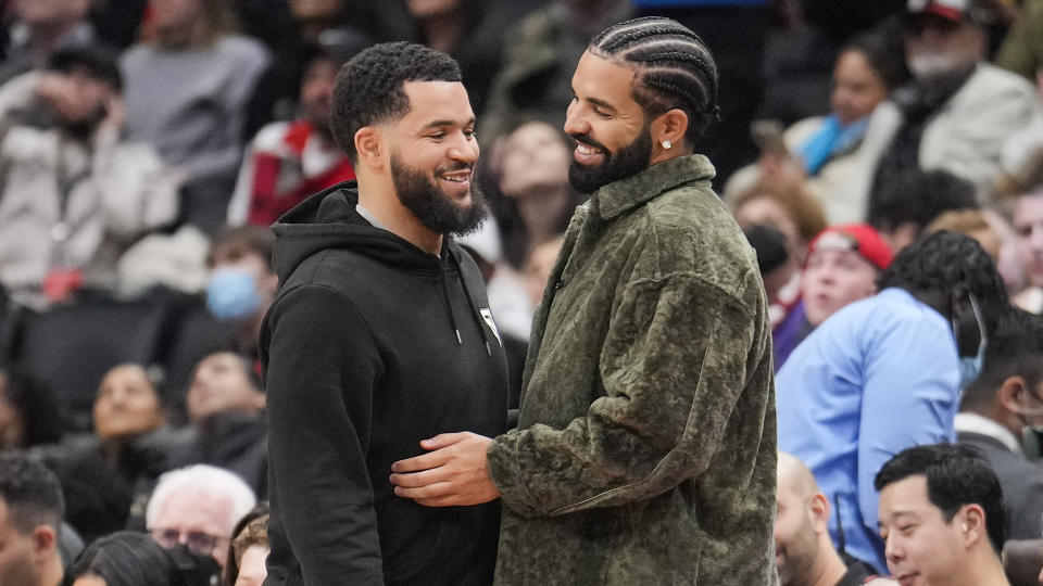 Drake and Fred VanVleet grew close during the point guard's time with the Raptors. (Photo by Mark Blinch/Getty Images)