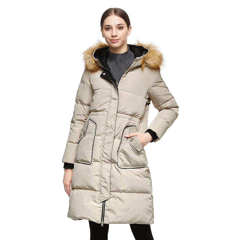 Orolay Women’s Winter Casual Mid-Length Down Jacket