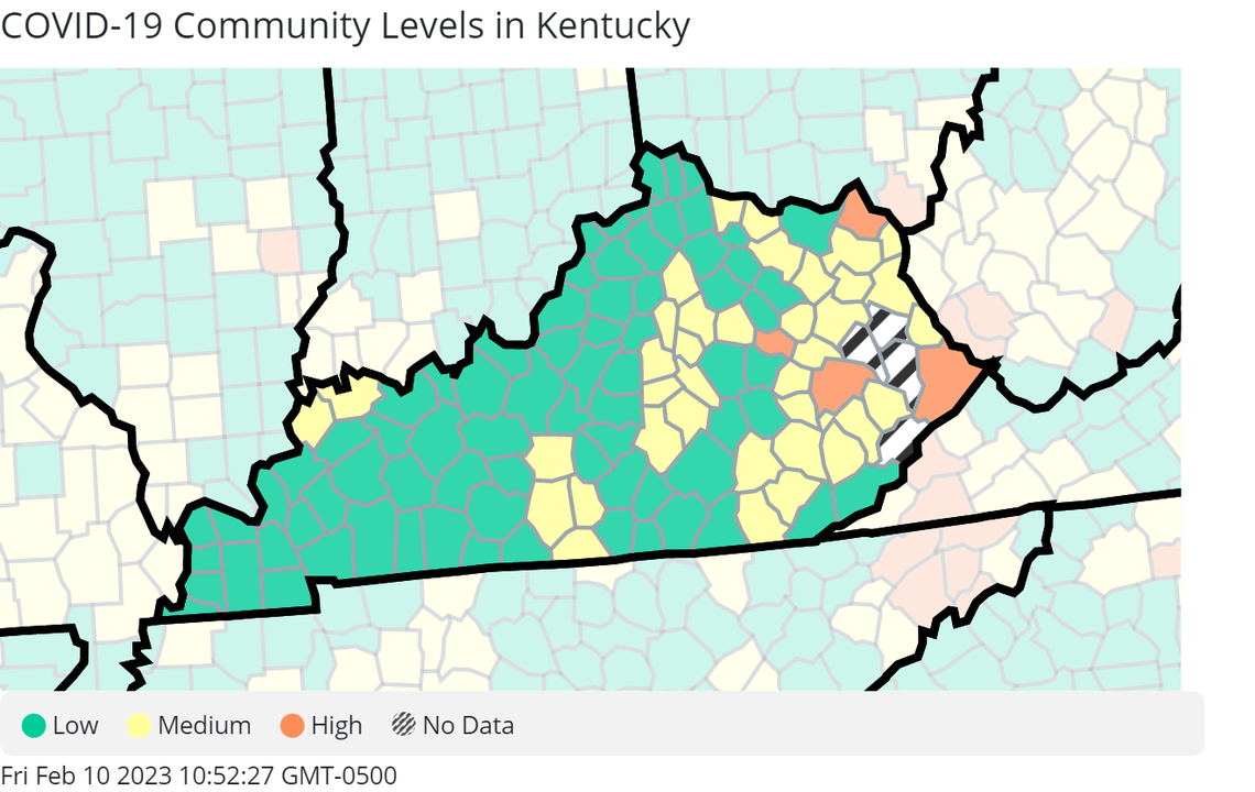 Four Kentucky counties -- Magoffin, Floyd, Letcher and Johnson counties -- were excluded from the latest CDC COVID-19 update Feb. 9.