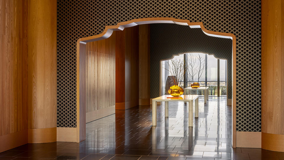 Bulgari used Japanese design influences from its own jewelry throughout the hotel.