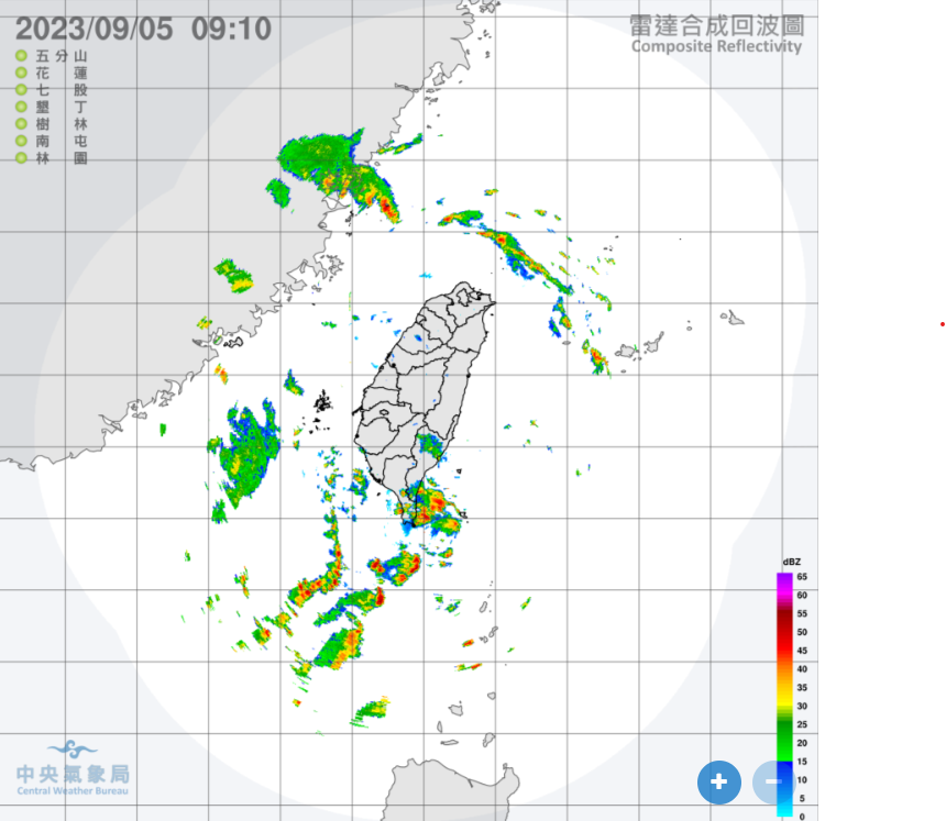 海葵颱風已於今(5)日7時左右在中國廣東沿海登陸，並於8時減弱為熱帶性低氣壓。   圖：翻攝自中央氣象局官網