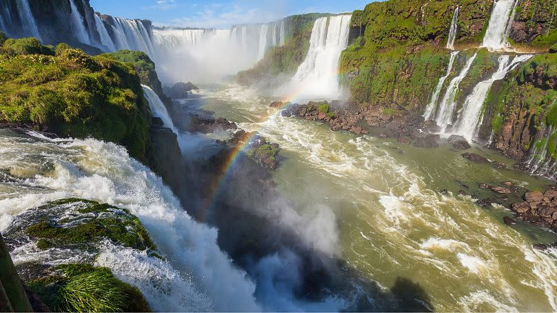 Iguazu Falls, at the border with Argentina, are considered among the most spectacular waterfalls in the world.