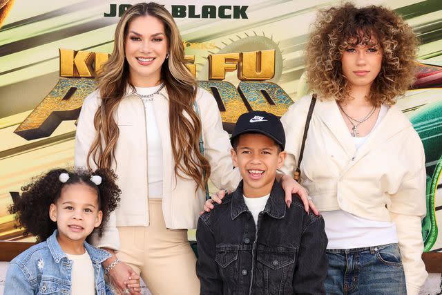 <p>Amy Sussman/Getty</p> Zaia Boss, Allison Holker, Maddox Laurel Boss, and Weslie Fowler attend the premiere of Universal Pictures' "Kung Fu Panda 4" at AMC The Grove 14 on March 03, 2024 in Los Angeles, California.