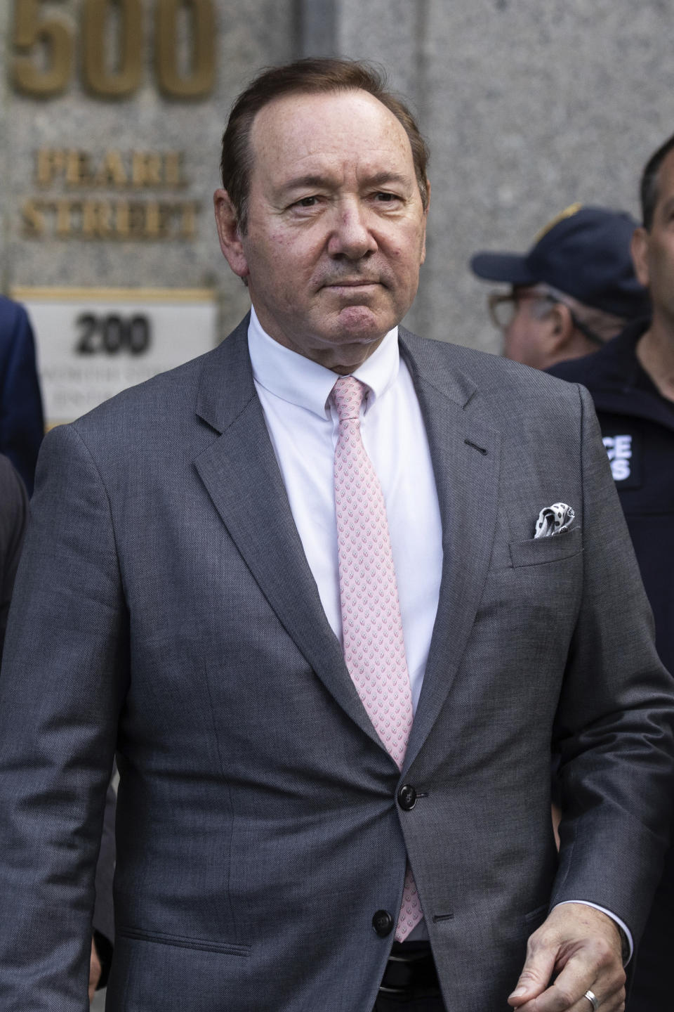 Actor Kevin Spacey leaves court, Monday, Oct. 17, 2022, in New York. Spacey testified that he never made a sexual pass at the actor Anthony Rapp, who has sued, claiming the Academy Award-winning actor tried to take him to bed when he was 14. (AP Photo/Yuki Iwamura)