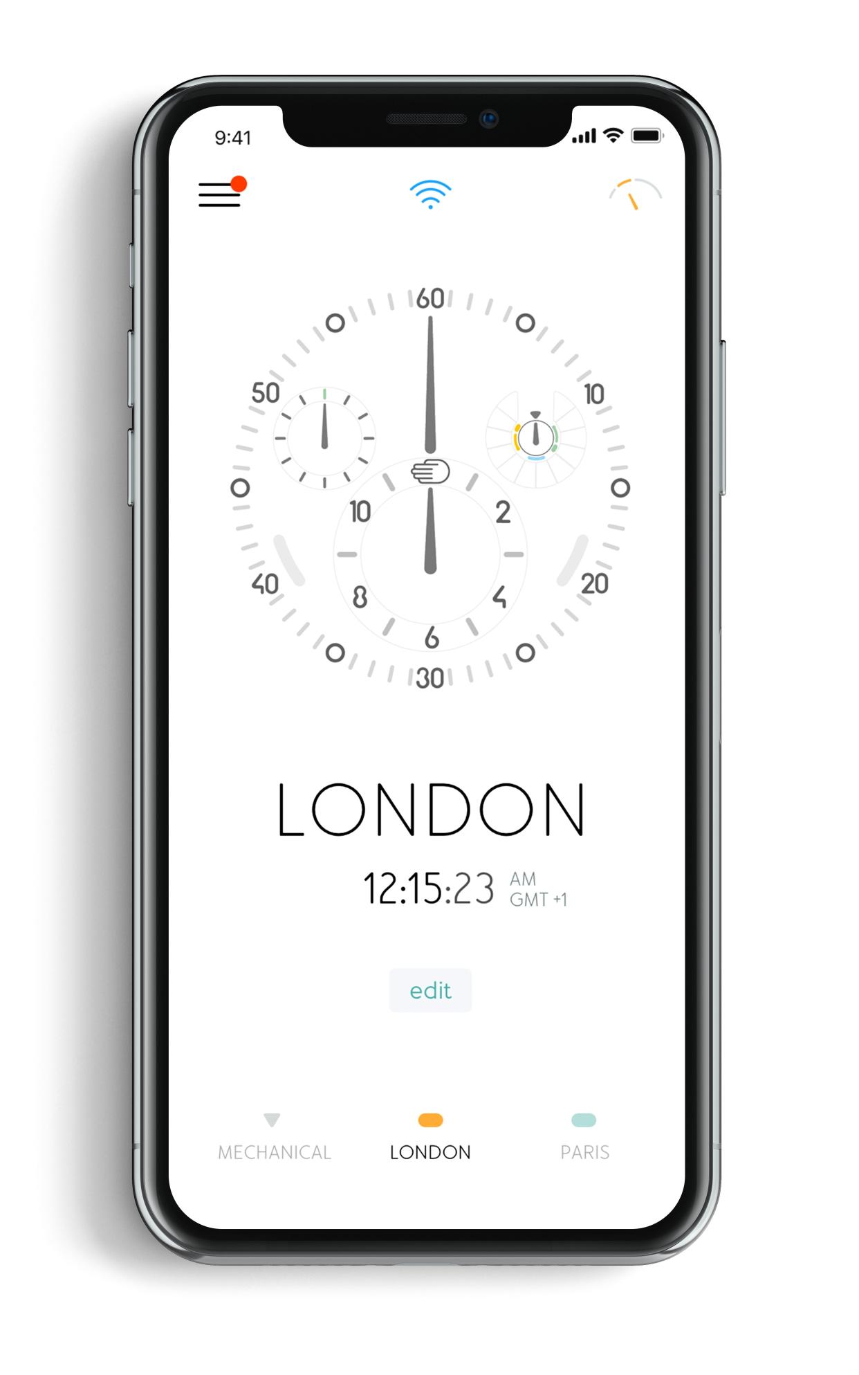 Using a Bluetooth connection, the Type 2 e-Crown connects to an app that sets the time automatically, detecting different time zones