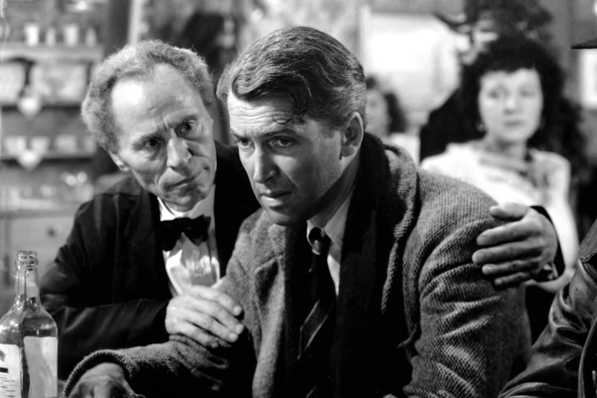 ‘I wish I had a million dollars’: William Edmunds and James Stewart in ‘It’s a Wonderful Life' (Rko/Kobal/Shutterstock)