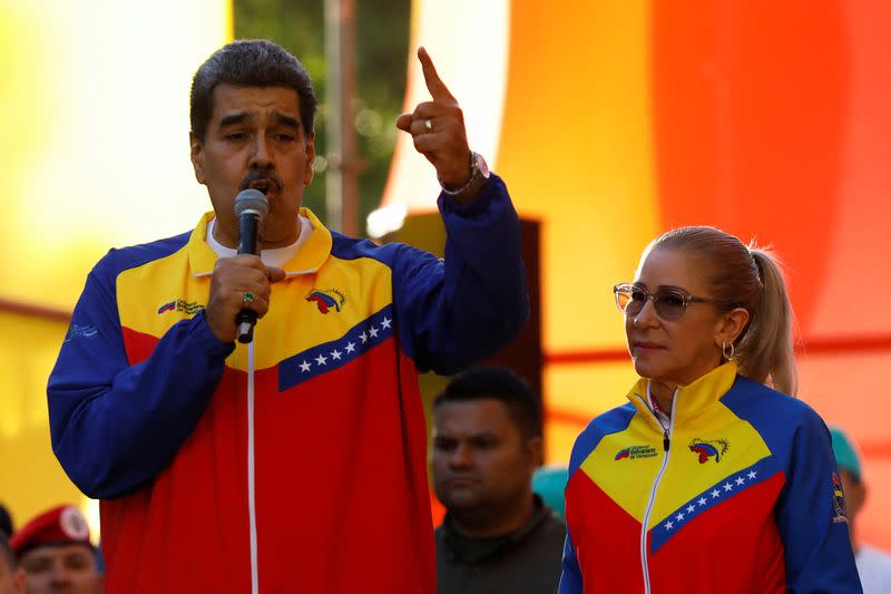 Venezuelan President Nicolas Maduro participates in the closing event for the campaign, ahead of the referendum over a potentially oil-rich territory, in Caracas