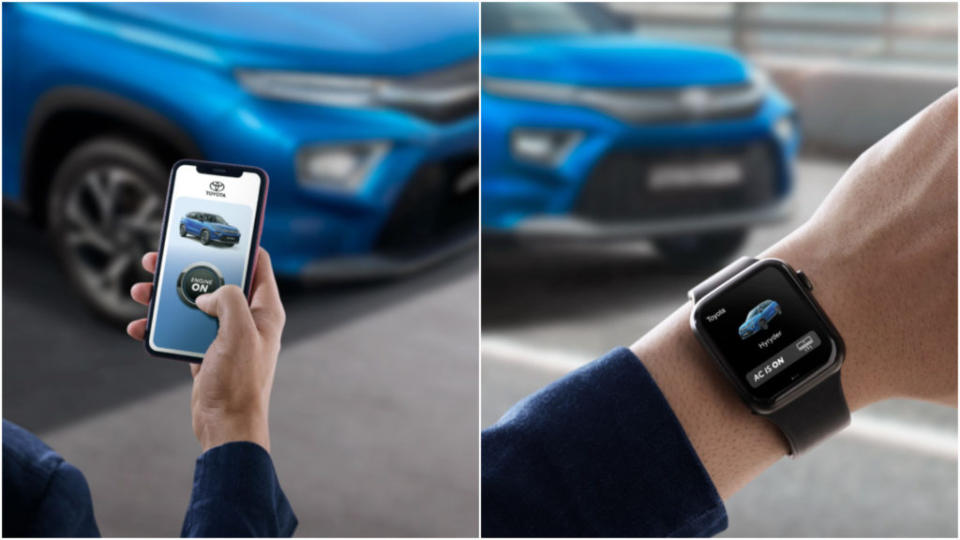 Toyota為車輛配備i-Connect遠端控制功能，透過車輛與手機或智慧型手表之App連接(還支援手機語音控制)，可以遠端啟閉引擎、開啟空調系統。(圖片來源/ Toyota)