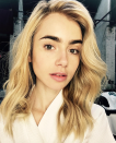 <p>We guess blondes do have more fun. Right, Ms. Collins? (Photo: Instagram/Lily Collins) </p>