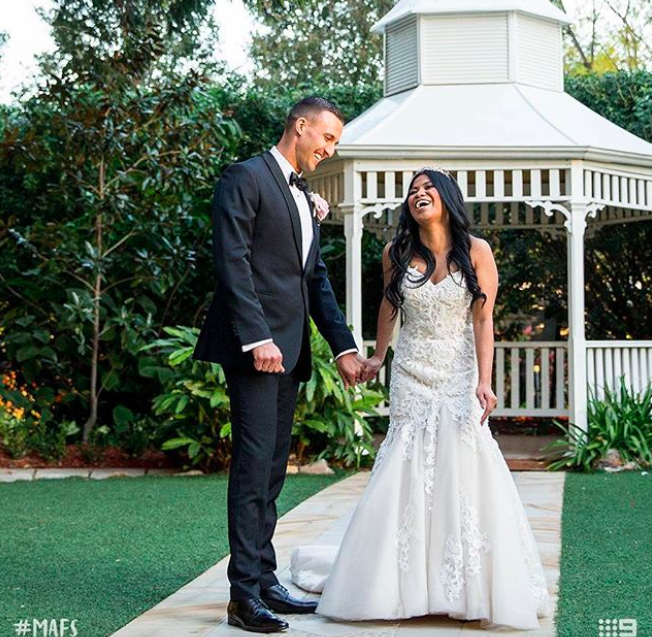 Cyrell and Nic got married in the first episode of Married At First Sight. Photo: Channel Nine