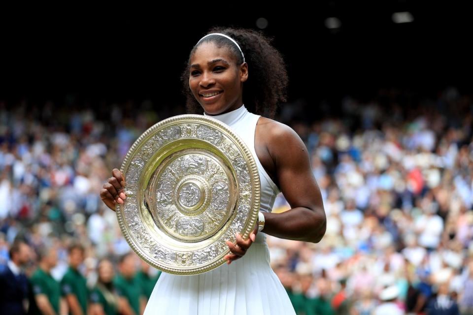 Serena Williams celebrates victory over Angelique Kerber to claim her seventh and final Wimbledon singles title (Adam Davy/PA Wire). (PA Archive)