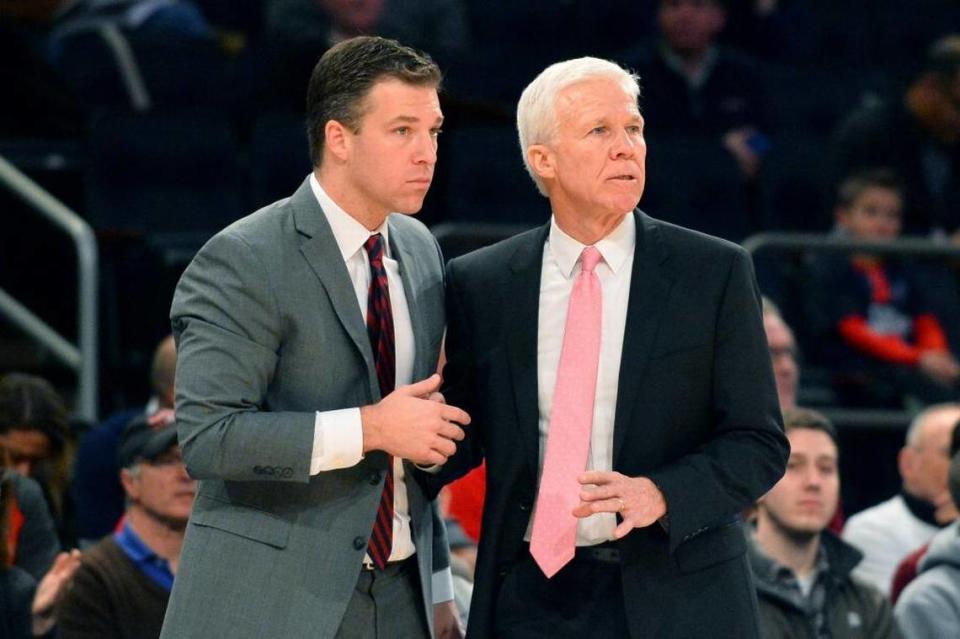 Matt McKillop (left) was on the staff of former head coach Bob McKillop (right) since 2008. The son has now succeeded Bob as the father of a new generation of Davidson basketball.