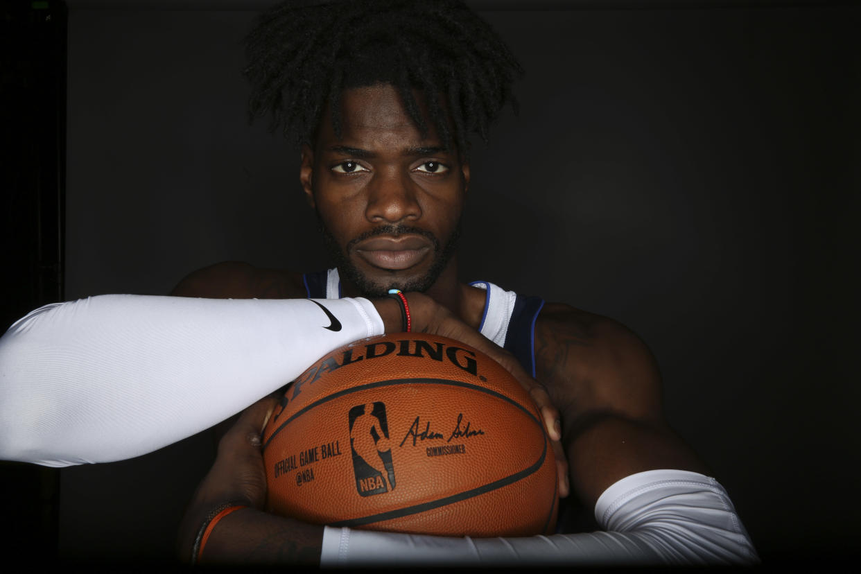 We haven’t seen Nerlens Noel on a basketball court recently, and we won’t be seeing him anytime soon. (AP)